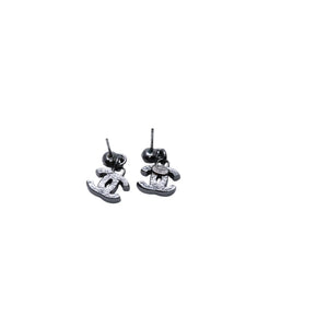 極美品 CHANEL シャネル ピアス マルチラインストーン ドロップ ココマーク シルバー 05A 刻印片側 earrings dangling CC 05A multi rhinestone SV 美品 中古 4a000641