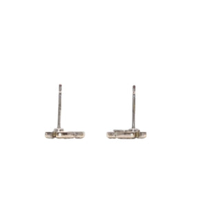 Very Good Condition CHANEL Chanel Earrings Rhinestone Coco Mark Silver A14V Engraved One Side Earrings small CC rhinestone A14V SV Good Condition Used 4a000645