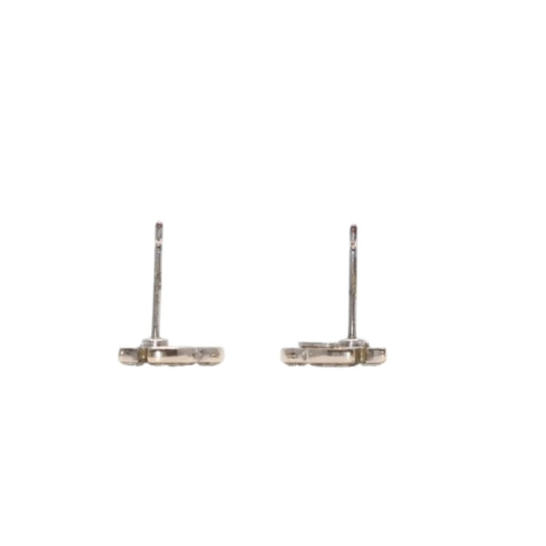 Very Good Condition CHANEL Chanel Earrings Rhinestone Coco Mark Silver A14V Engraved One Side Earrings small CC rhinestone A14V SV Good Condition Used 4a000645