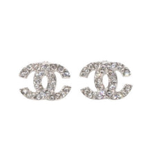画像をギャラリービューアに読み込む, 極美品 イヤリング ラインストーン ココマーク シルバー 03A clip-on earrings CC rhinestone 03A SV 美品 中古 4a000644