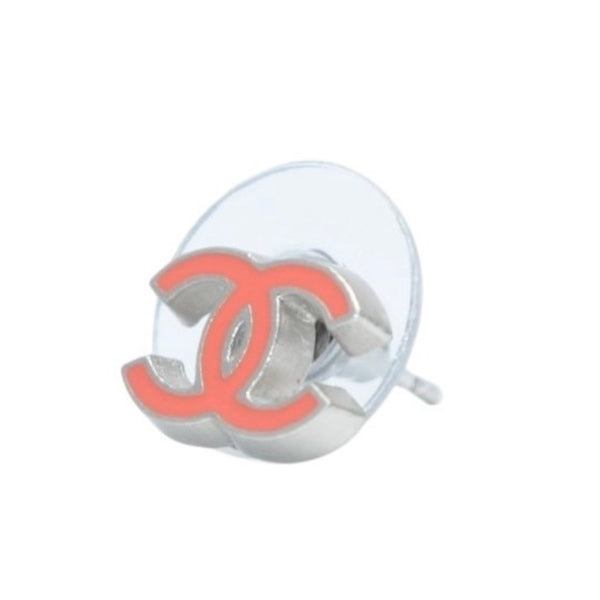 Very good condition CHANEL Chanel earrings here mark mini orange silver 04P engraved on one side earrings mini CC orange 04P SV good condition used 4a000634