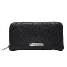 画像をギャラリービューアに読み込む, CHROME HEARTS クロムハーツ REC F ZIP QUILTED セメタリークロスパッチ 長財布 ダガー キルティング ブラック シルバー925 良品 中古 4a001520