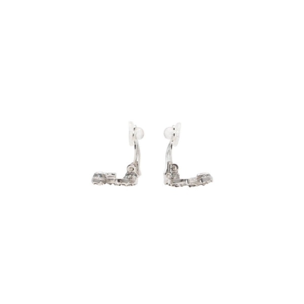 極美品 イヤリング ラインストーン ココマーク シルバー 03A clip-on earrings CC rhinestone 03A SV 美品 中古 4a000644