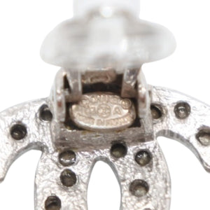 極美品 イヤリング ラインストーン ココマーク シルバー 03A clip-on earrings CC rhinestone 03A SV 美品 中古 4a000644