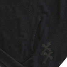 画像をギャラリービューアに読み込む, CHROME HEARTS クロムハーツ Y NOT プルオーバーフーディー サイズXL セメタリークロスパッチ 12パッチ チャコールグレー 美品 中古 4a001320