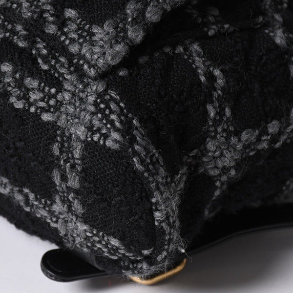 極美品 CHANEL シャネル ツイード デュマ リュック バックパック AS3615 ランダム番台 ココマーク ブラック グレー 中古 4a006717