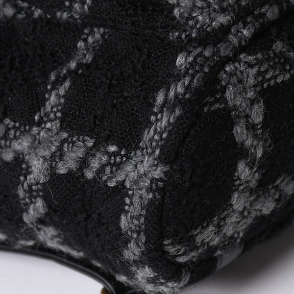 極美品 CHANEL シャネル ツイード デュマ リュック バックパック AS3615 ランダム番台 ココマーク ブラック グレー 中古 4a006717