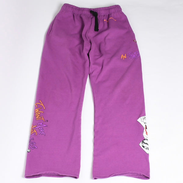 CHROME HEARTS クロムハーツ × MATTY BOY マッティボーイ 24AW WANT MORE NOT LESS スウェットパンツ サイズM パープル 美品 中古 4a000679