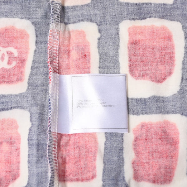 CHANEL シャネル ノースリーブ カットソー P17269V09788 サイズ38 ココマーク ココキューブ ネイビー レッド 美品 中古 4a000890