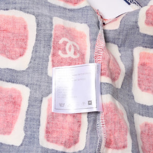 CHANEL シャネル ノースリーブ カットソー P17269V09788 サイズ38 ココマーク ココキューブ ネイビー レッド 美品 中古 4a000890