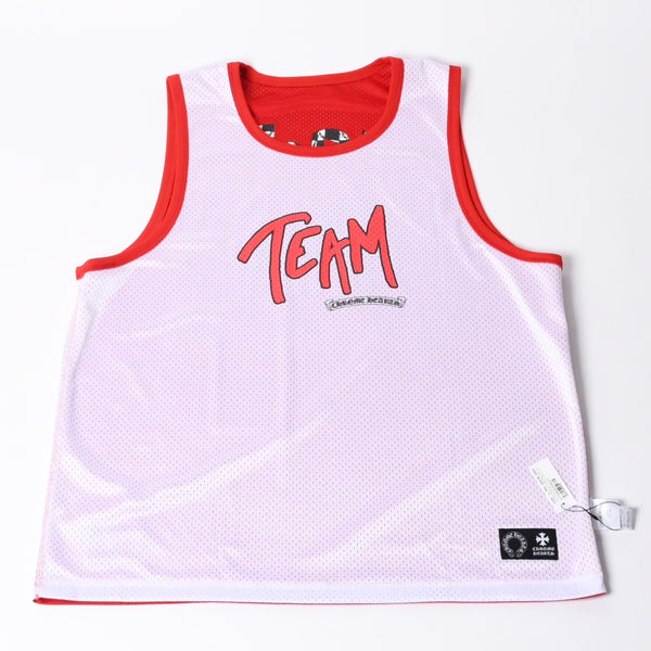 新品未使用 CHROME HEARTS クロムハーツ × MATTY BOY マッティボーイ PPO BSKTBL JERSE タンクトップ サイズL メッシュ レッド 中古 4a000671