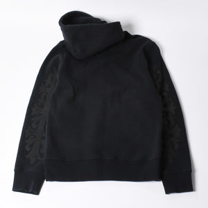 CHROME HEARTS Zip Up Hoodie Floral Parka Size M Leather Patch Black Good Condition Used 4a000690