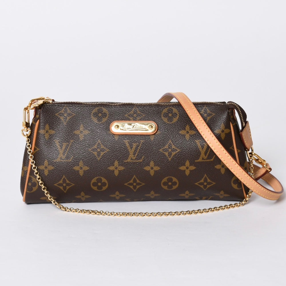 Very Good Condition LOUIS VUITTON Eva Shoulder Bag M95567 Monogram Brown Gold Hardware Used 4a000594