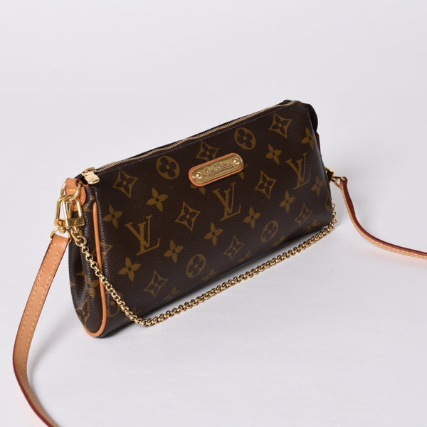 極美品 LOUIS VUITTON ルイヴィトン エヴァ ショルダーバッグ M95567 モノグラム ブラウン ゴールド金具 中古 4a000594