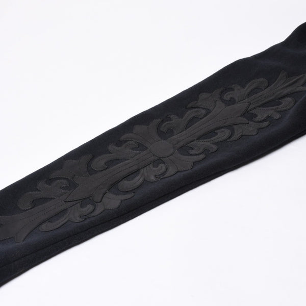 CHROME HEARTS Zip Up Hoodie Floral Parka Size M Leather Patch Black Good Condition Used 4a000690