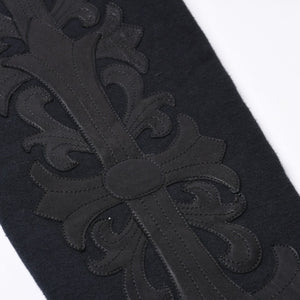 CHROME HEARTS Zip Up Hoodie Floral Parka Size M Leather Patch Black Good Condition Used 4a000690
