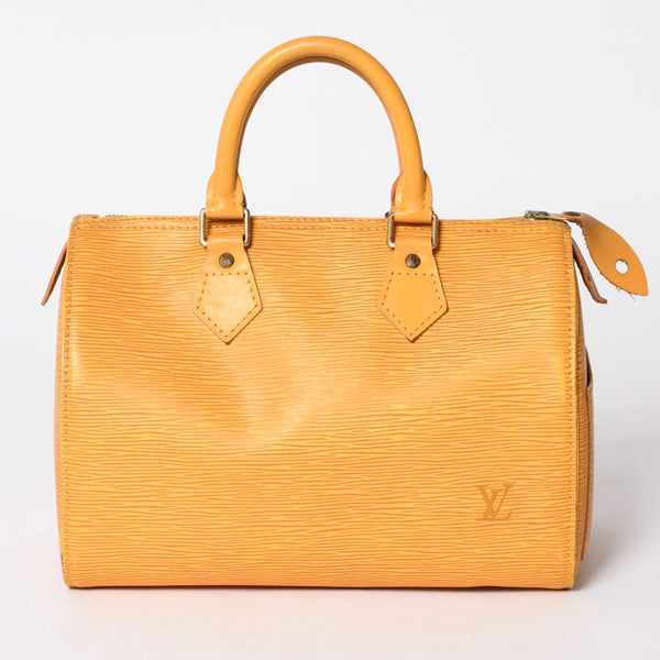 LOUIS VUITTON ルイヴィトン スピーディ25 ハンドバッグ ボストンバッグ M43019 エピレザー タッシリーイエロー ゴールド金具 美品 中古 4a000800