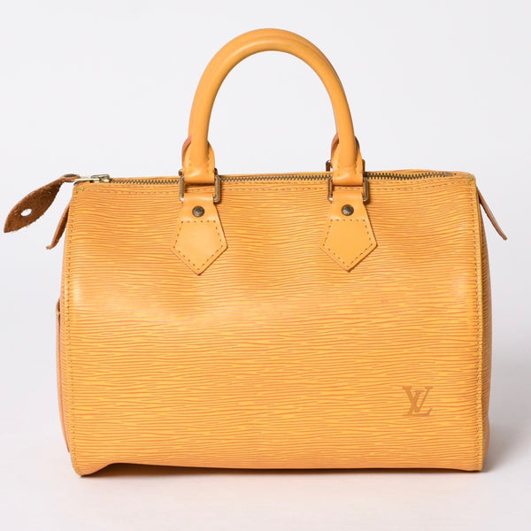 LOUIS VUITTON ルイヴィトン スピーディ25 ハンドバッグ ボストンバッグ M43019 エピレザー タッシリーイエロー ゴールド金具 美品 中古 4a000800