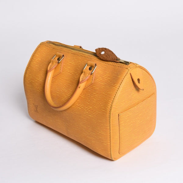 LOUIS VUITTON ルイヴィトン スピーディ25 ハンドバッグ ボストンバッグ M43019 エピレザー タッシリーイエロー ゴールド金具 美品 中古 4a000800