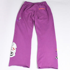 CHROME HEARTS クロムハーツ × MATTY BOY マッティボーイ 24AW WANT MORE NOT LESS スウェットパンツ サイズM パープル 美品 中古 4a000679
