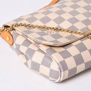 LOUIS VUITTON ルイヴィトン ショルダーバッグ ダミエアズール フェイボリットMM ダミエキャンバス N41275 美品 中古 4a000807