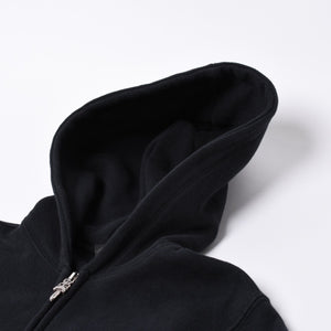 CHROME HEARTS Zip Up Hoodie Floral Parka Size M Leather Patch Black Good Condition Used 4a000690