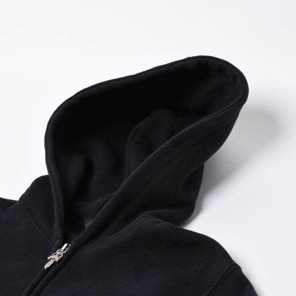 CHROME HEARTS Zip Up Hoodie Floral Parka Size M Leather Patch Black Good Condition Used 4a000690