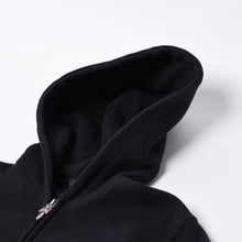 画像をギャラリービューアに読み込む, CHROME HEARTS クロムハーツ ジップアップフーディー フローラル パーカー サイズM レザーパッチ ブラック 美品 中古 4a000690