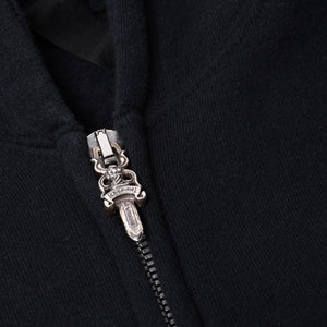 CHROME HEARTS Zip Up Hoodie Floral Parka Size M Leather Patch Black Good Condition Used 4a000690