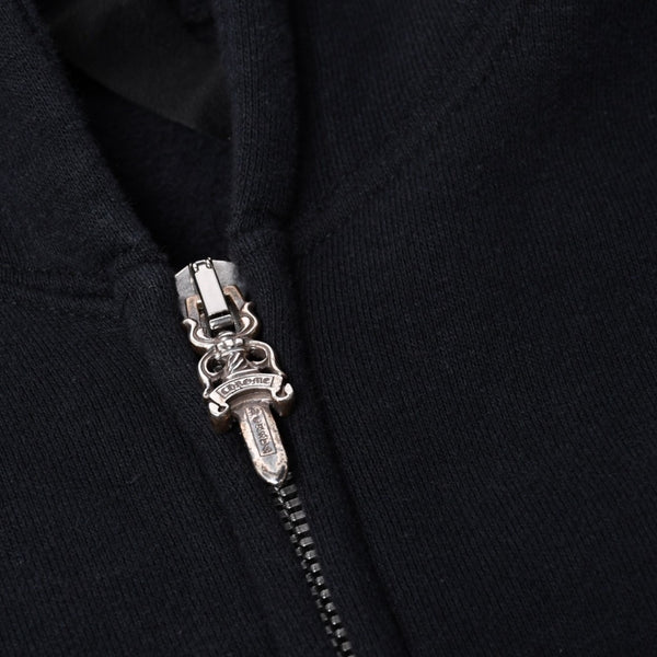 CHROME HEARTS Zip Up Hoodie Floral Parka Size M Leather Patch Black Good Condition Used 4a000690