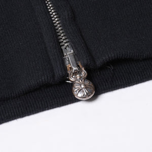 CHROME HEARTS Zip Up Hoodie Floral Parka Size M Leather Patch Black Good Condition Used 4a000690
