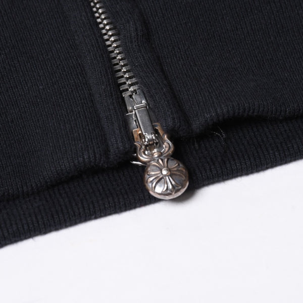 CHROME HEARTS Zip Up Hoodie Floral Parka Size M Leather Patch Black Good Condition Used 4a000690