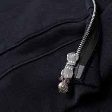 画像をギャラリービューアに読み込む, CHROME HEARTS クロムハーツ ジップアップフーディー フローラル パーカー サイズM レザーパッチ ブラック 美品 中古 4a000690