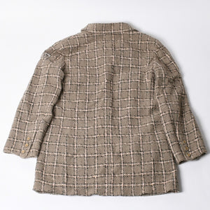 CHANEL Tweed Tailored Jacket PO5934W02262 Size 36, Coco Mark, wool, khaki, pink, black, excellent condition, pre-owned. 4a000888