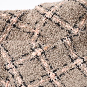 CHANEL Tweed Tailored Jacket PO5934W02262 Size 36, Coco Mark, wool, khaki, pink, black, excellent condition, pre-owned. 4a000888