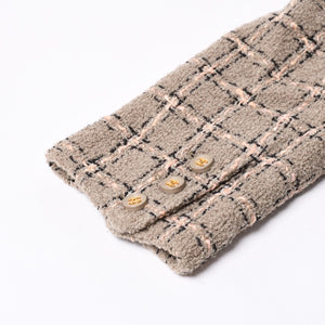 CHANEL Tweed Tailored Jacket PO5934W02262 Size 36, Coco Mark, wool, khaki, pink, black, excellent condition, pre-owned. 4a000888