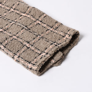 CHANEL Tweed Tailored Jacket PO5934W02262 Size 36, Coco Mark, wool, khaki, pink, black, excellent condition, pre-owned. 4a000888