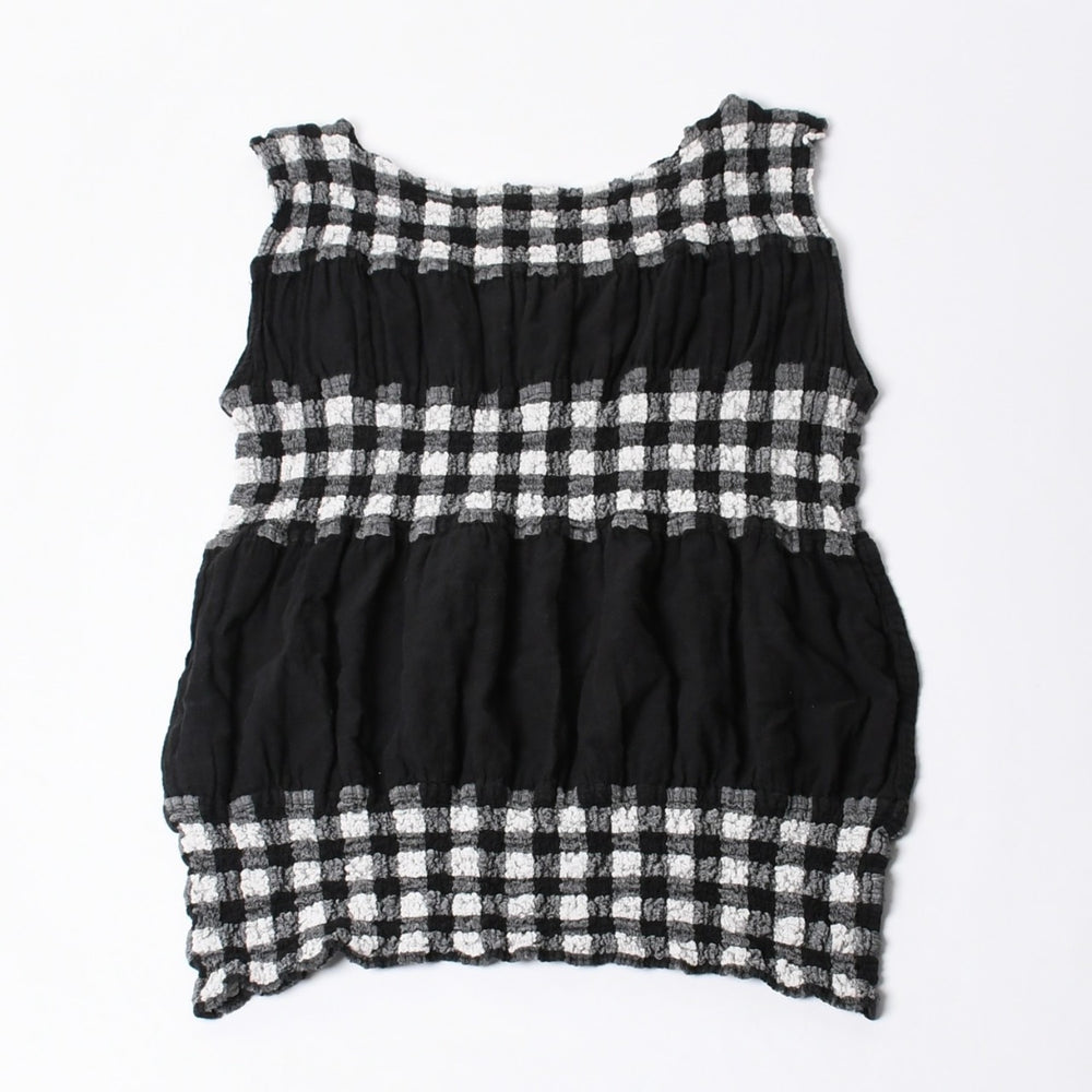 極美品 ISSEY MIYAKE me イッセイミヤケ ミー ワンピース プリーツ ホワイト ブラック MI42FR622 ポリエステル サイズF 中古 4a014077
