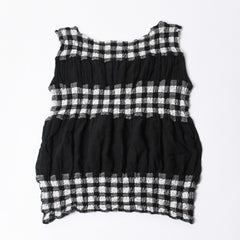 極美品 ISSEY MIYAKE me イッセイミヤケ ミー ワンピース プリーツ ホワイト ブラック MI42FR622 ポリエステル サイズF 中古 4a014077
