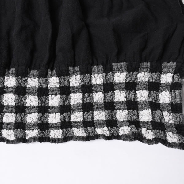 極美品 ISSEY MIYAKE me イッセイミヤケ ミー ワンピース プリーツ ホワイト ブラック MI42FR622 ポリエステル サイズF 中古 4a014077