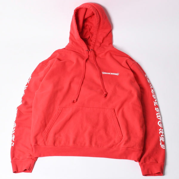 CHROME HEARTS Scroll Label Print Hoodie Men's size:XL Red Good Condition Used 4a000682