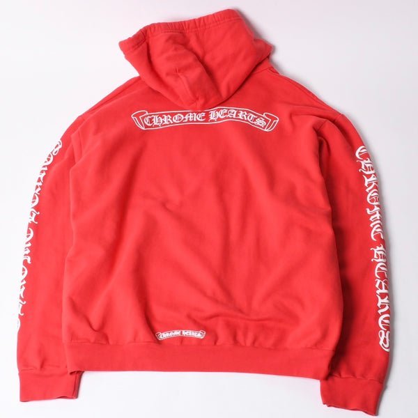 CHROME HEARTS Scroll Label Print Hoodie Men's size:XL Red Good Condition Used 4a000682