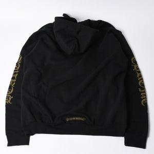 New and unused CHROME HEARTS Zip Up Black Gold Parka Size L Dagger Zip Old English Logo Used 4a000680