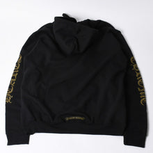 画像をギャラリービューアに読み込む, 新品未使用 CHROME HEARTS クロムハーツ ジップアップ ブラック ゴールド パーカー サイズL ダガージップ オールドイングリッシュロゴ 中古 4a000680
