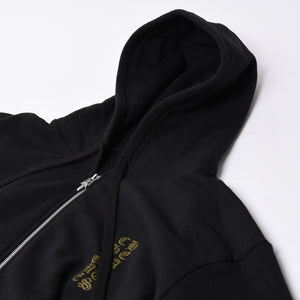 New and unused CHROME HEARTS Zip Up Black Gold Parka Size L Dagger Zip Old English Logo Used 4a000680