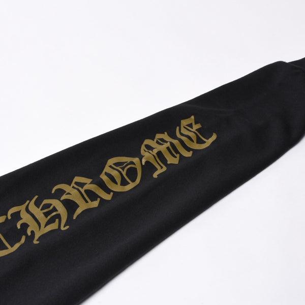 New and unused CHROME HEARTS Zip Up Black Gold Parka Size L Dagger Zip Old English Logo Used 4a000680