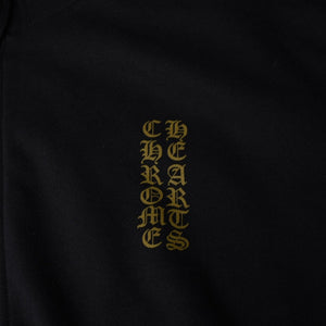 New and unused CHROME HEARTS Zip Up Black Gold Parka Size L Dagger Zip Old English Logo Used 4a000680