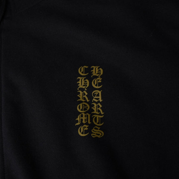 New and unused CHROME HEARTS Zip Up Black Gold Parka Size L Dagger Zip Old English Logo Used 4a000680