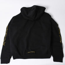 画像をギャラリービューアに読み込む, 新品未使用 CHROME HEARTS クロムハーツ ジップアップ ブラック ゴールド パーカー サイズL ダガージップ オールドイングリッシュロゴ 中古 4a000681