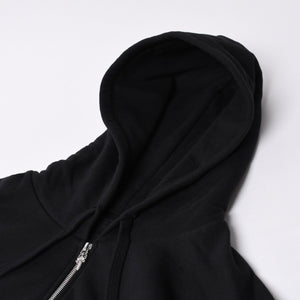 New and unused CHROME HEARTS Zip Up Black Gold Parka Size L Dagger Zip Old English Logo Used 4a000681